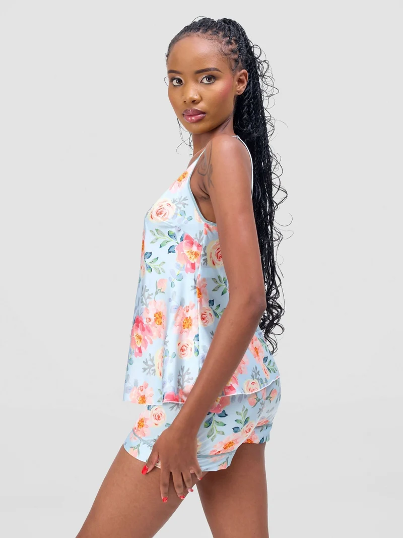 Iristyle Satin Floral Short Set - Floral