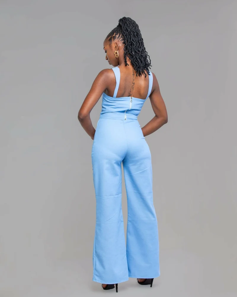 Da'Joy Fashions Bliss Denim Pant Set - Blue