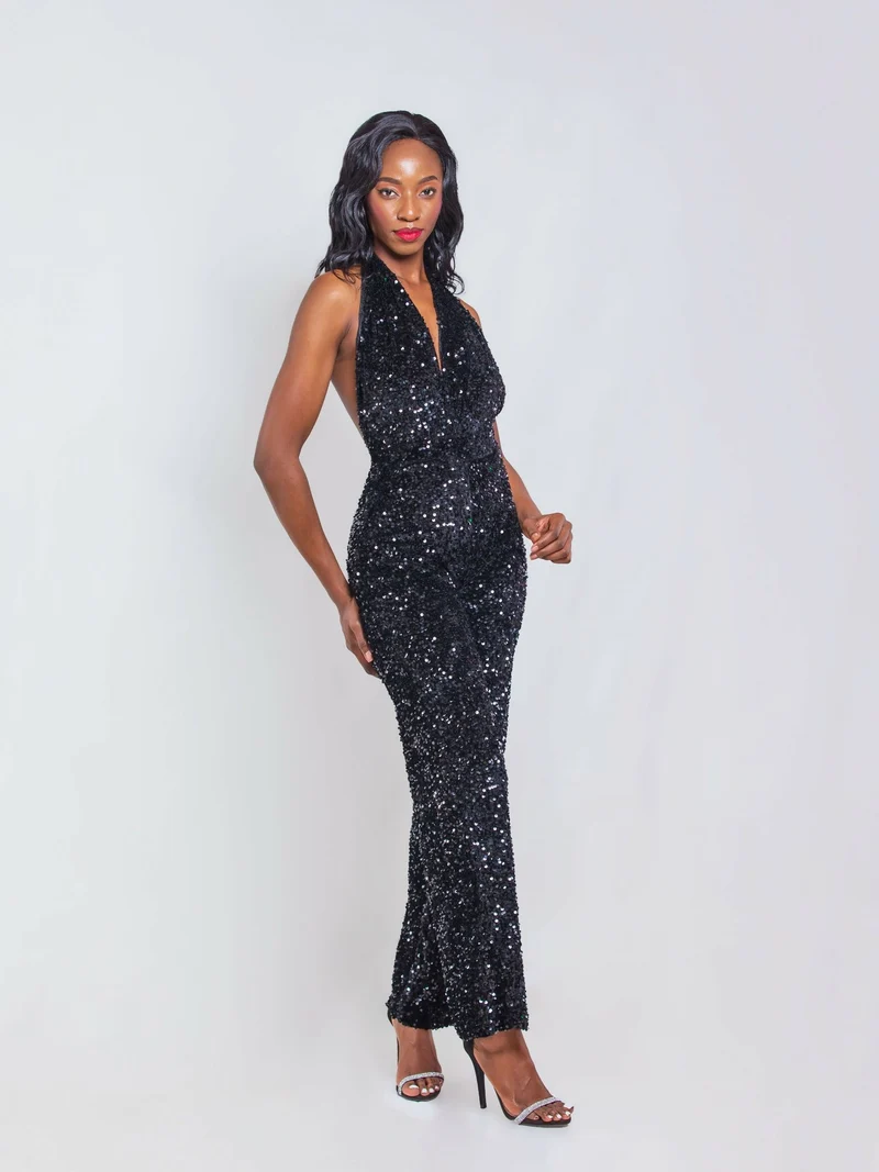Da'Joy Fashions Midnight Glamour Jumpsuit - Black