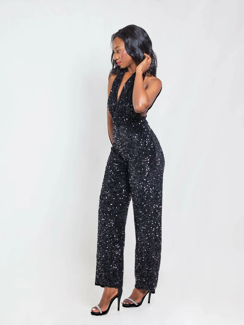 Da'Joy Fashions Midnight Glamour Jumpsuit - Black