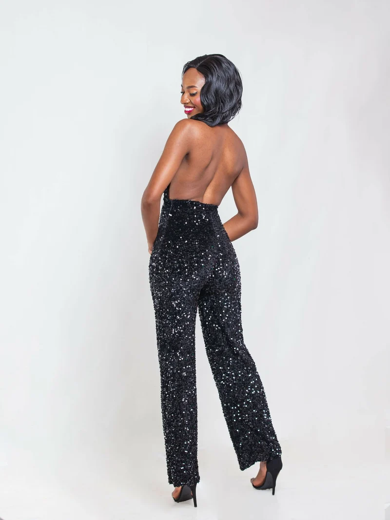 Da'Joy Fashions Midnight Glamour Jumpsuit - Black