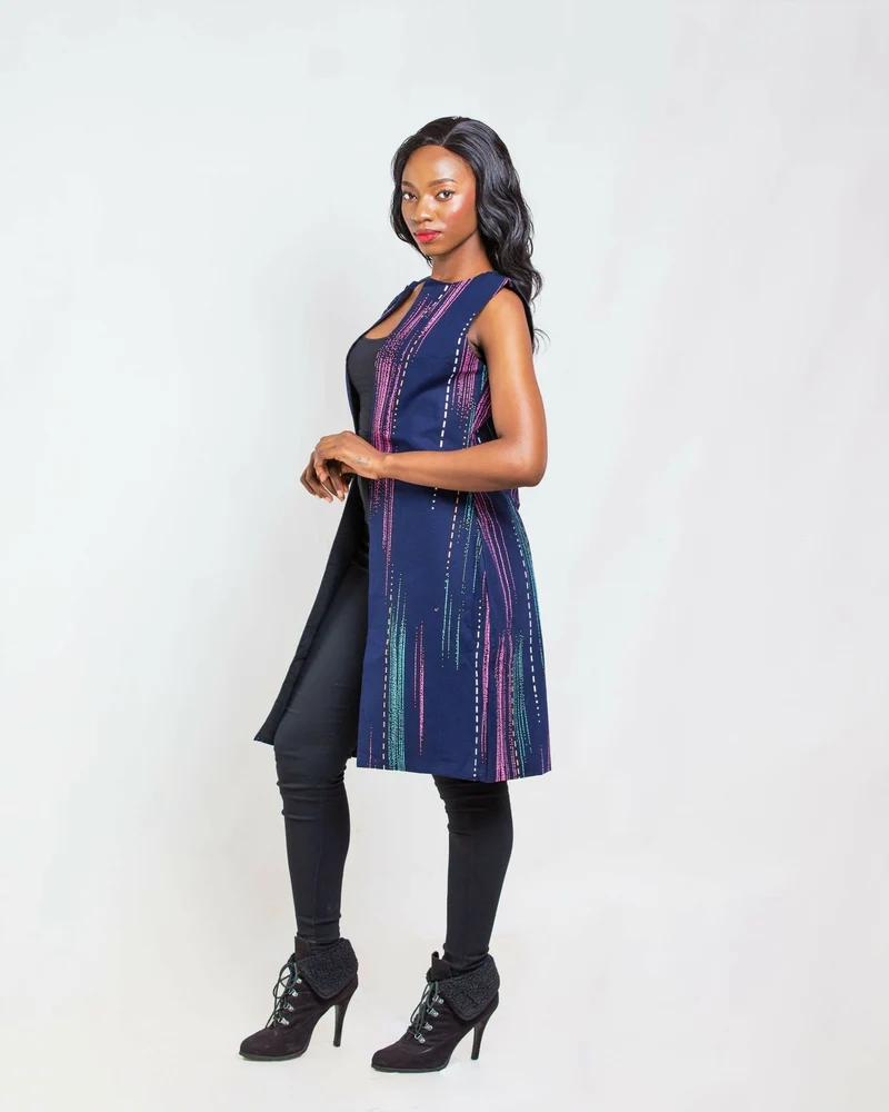 Da'joy Fashions Tweed Blazer - Navy Blue