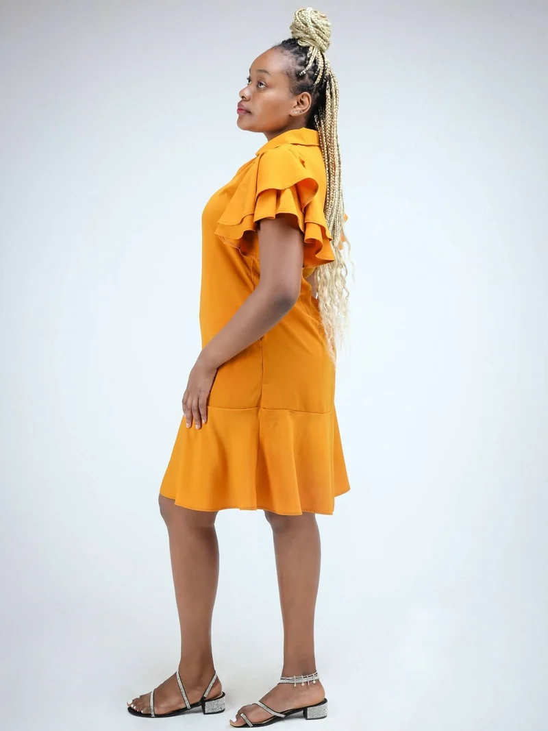 Phyls Collections Naisoi Knee Length Shift Dress - Yellow