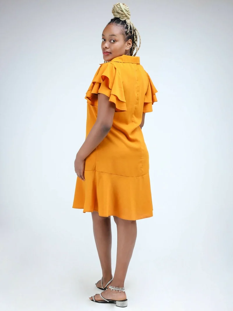 Phyls Collections Naisoi Knee Length Shift Dress - Yellow