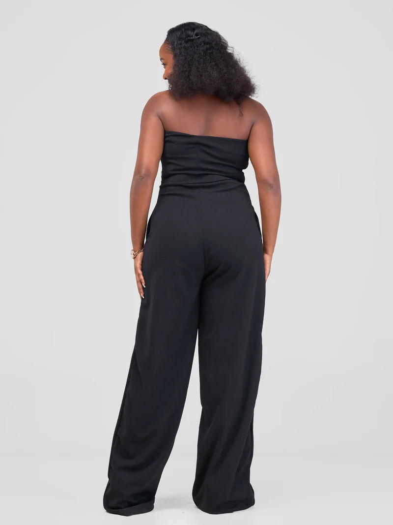 La Flor Apparel Curvy Plus Size Viola Strapless Jumpsuit - Black