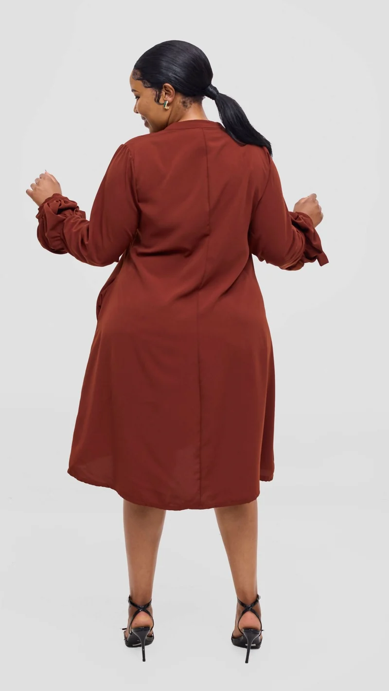 Lucille Couture Elaine Shirt Dress - Brown