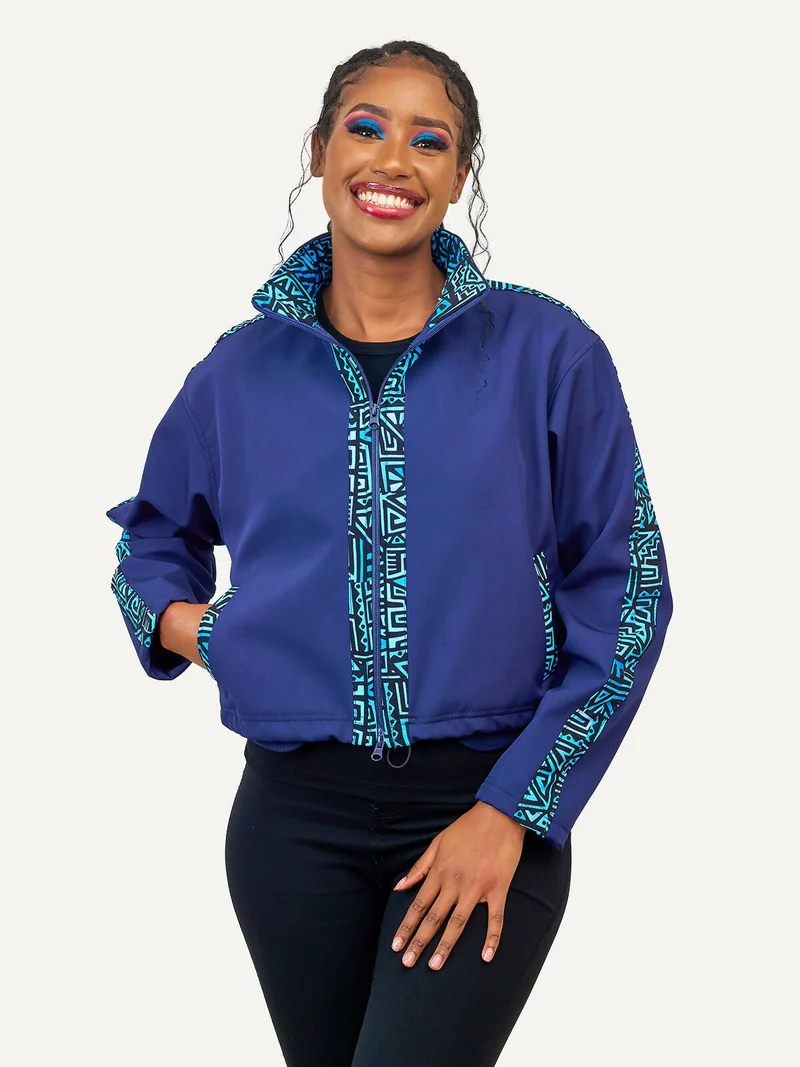 Kitu Kali Women Softshell Jacket - Navy Blue