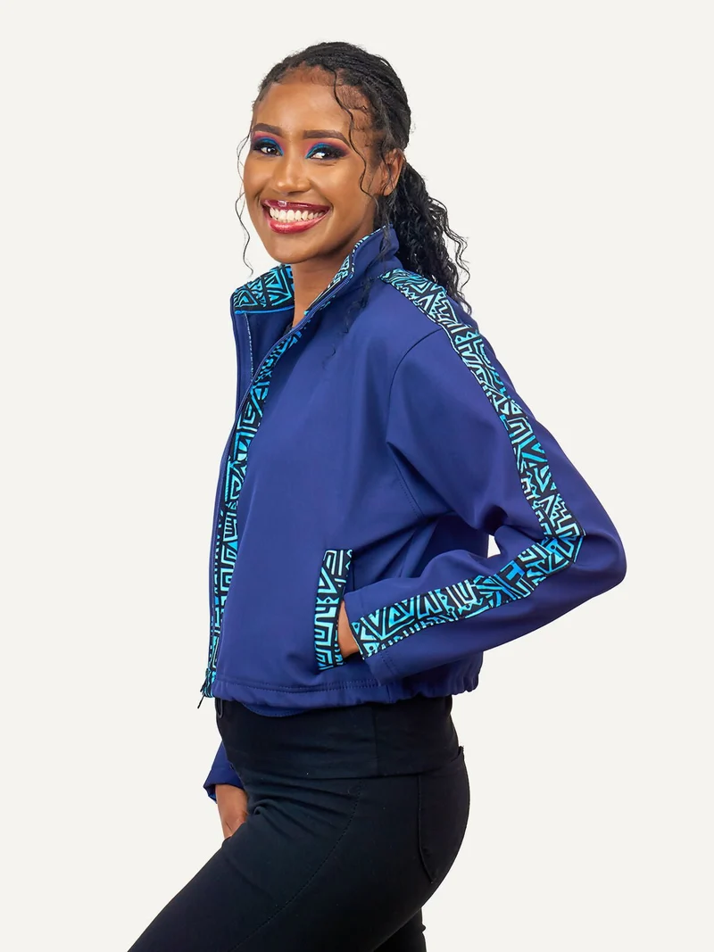 Kitu Kali Women Softshell Jacket - Navy Blue