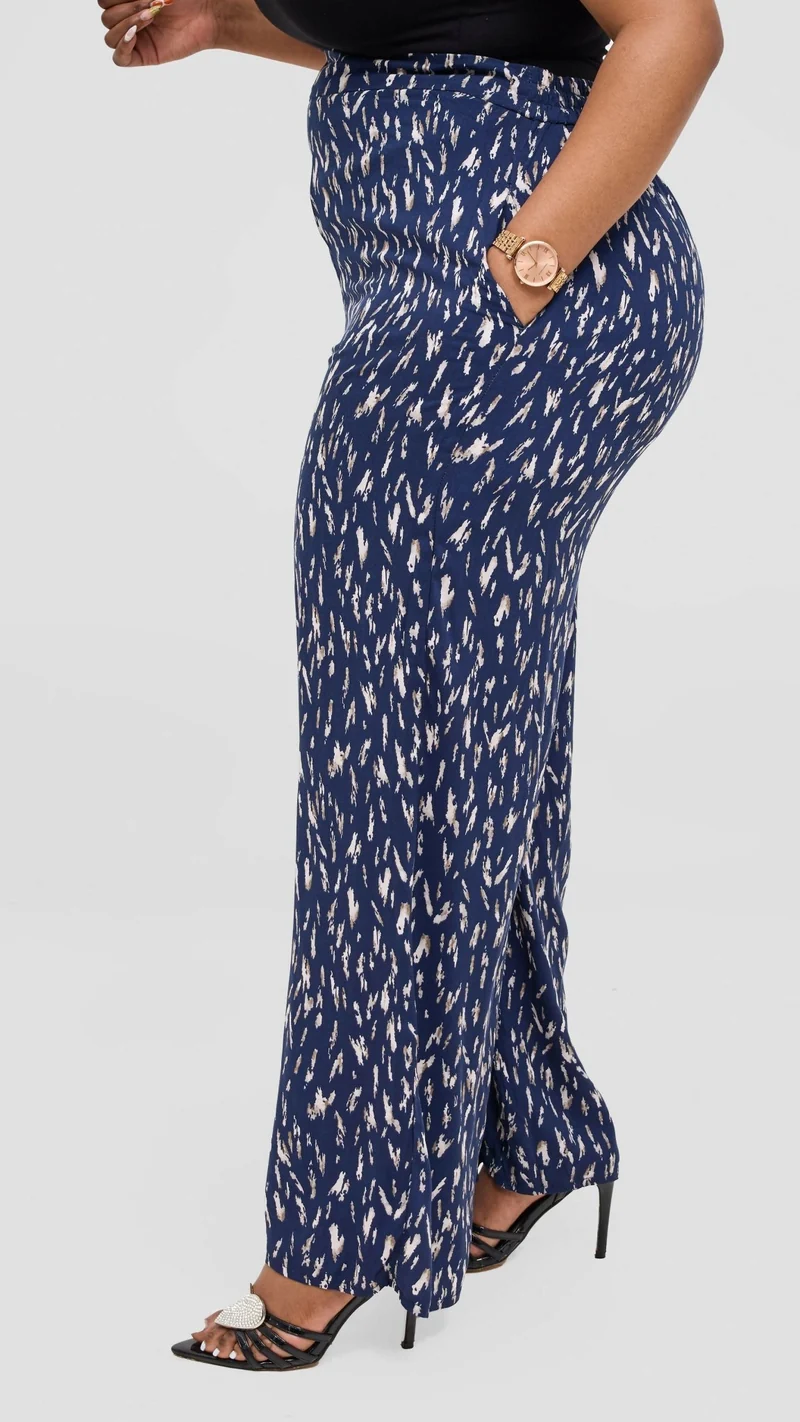 Lucille Couture Elena Palazzo Pant - Blue Print