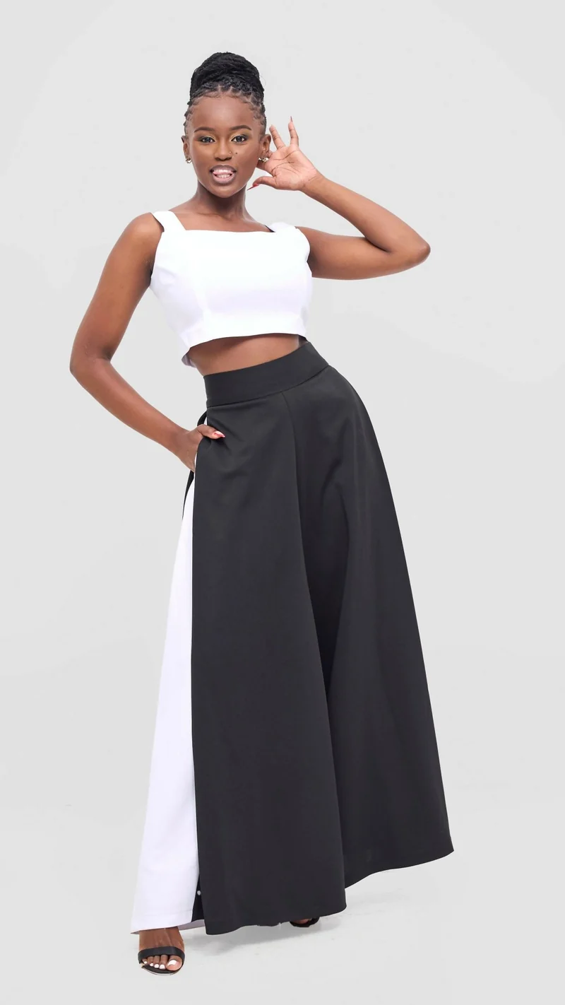 V-LUX Lavish Babe Palazzo Pant - Black / White
