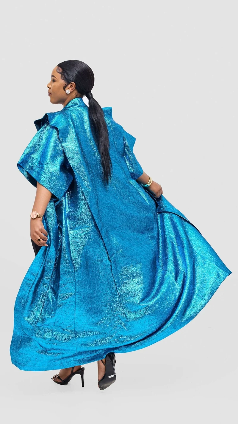 V-LUX Open Kaftan Kimono - Blue