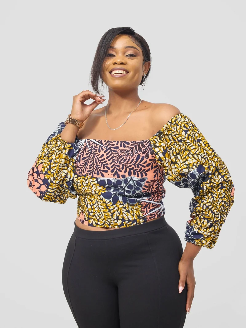 Gravio Fashions Wanja Offshoulder Top - Peach