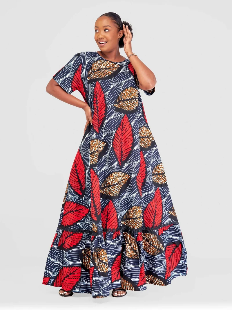 Simbaress Angaza Maxi Dress - Red /Blue