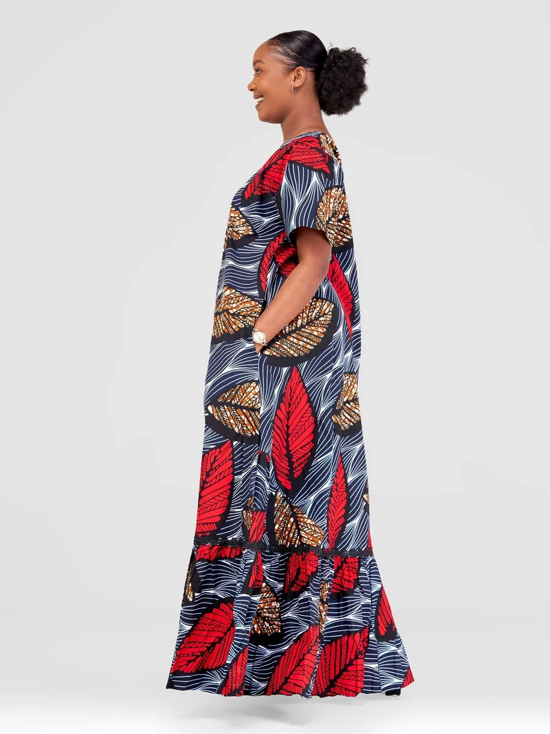 Simbaress Angaza Maxi Dress - Red /Blue