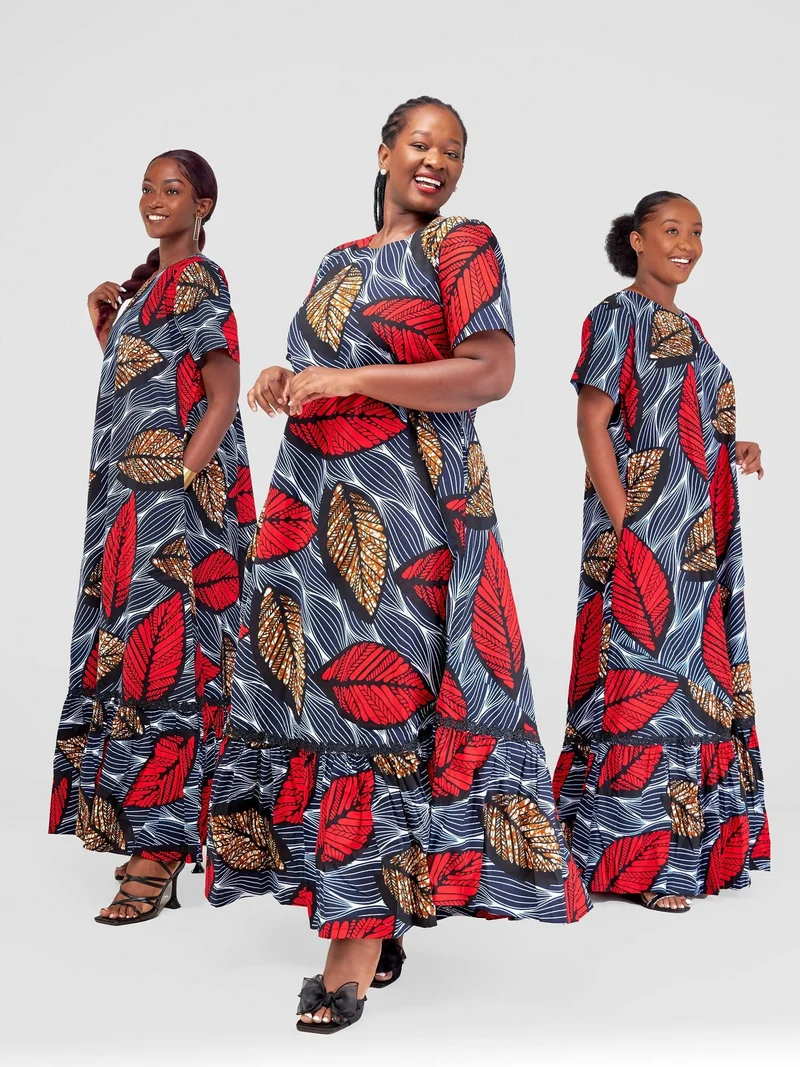 Simbaress Angaza Maxi Dress - Red /Blue