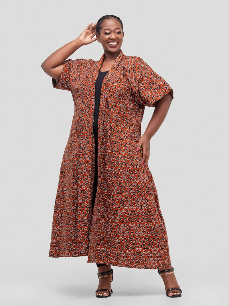 Simbaress Tamu Long Kimono - Brown