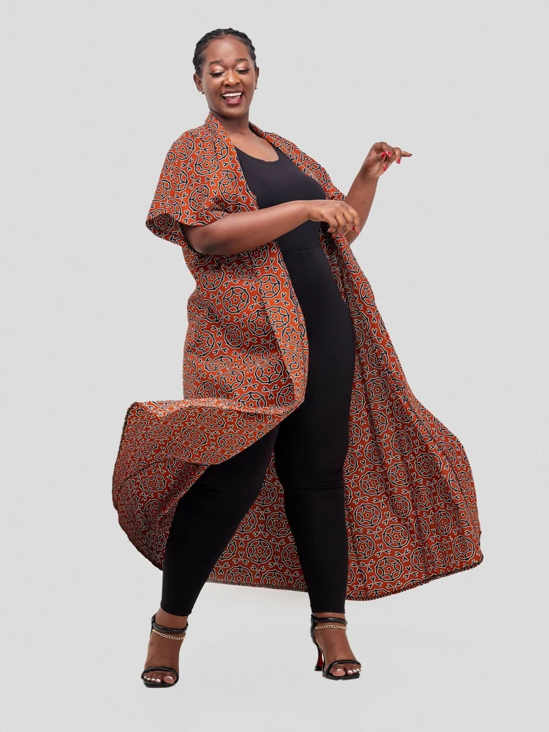 Simbaress Tamu Long Kimono - Brown