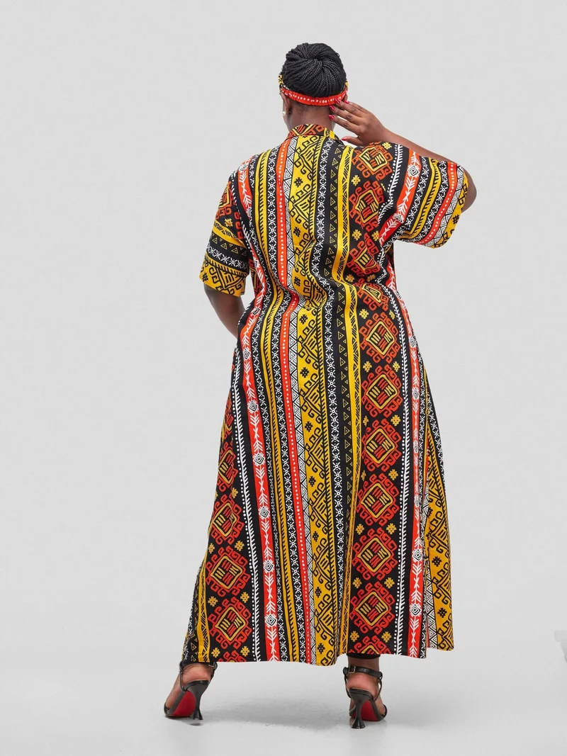 Simbaress Raha Long Kimono - Black/Orange