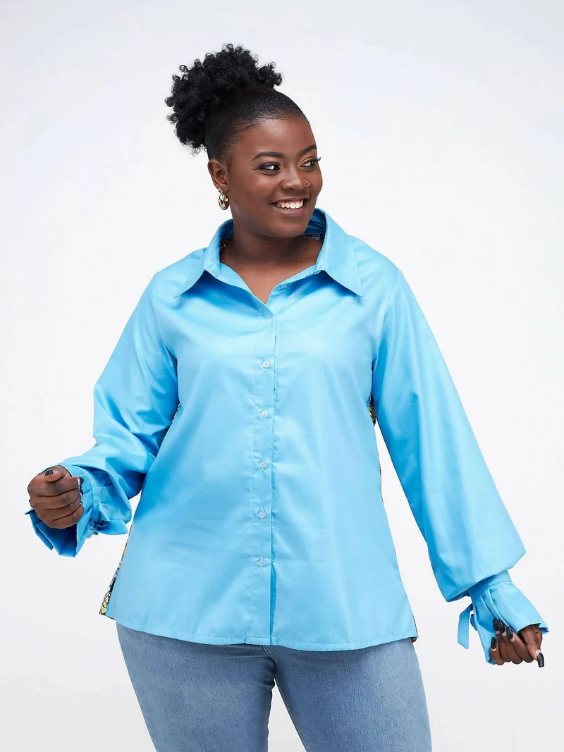Simbaress Ankara Mix Duma Top - Blue