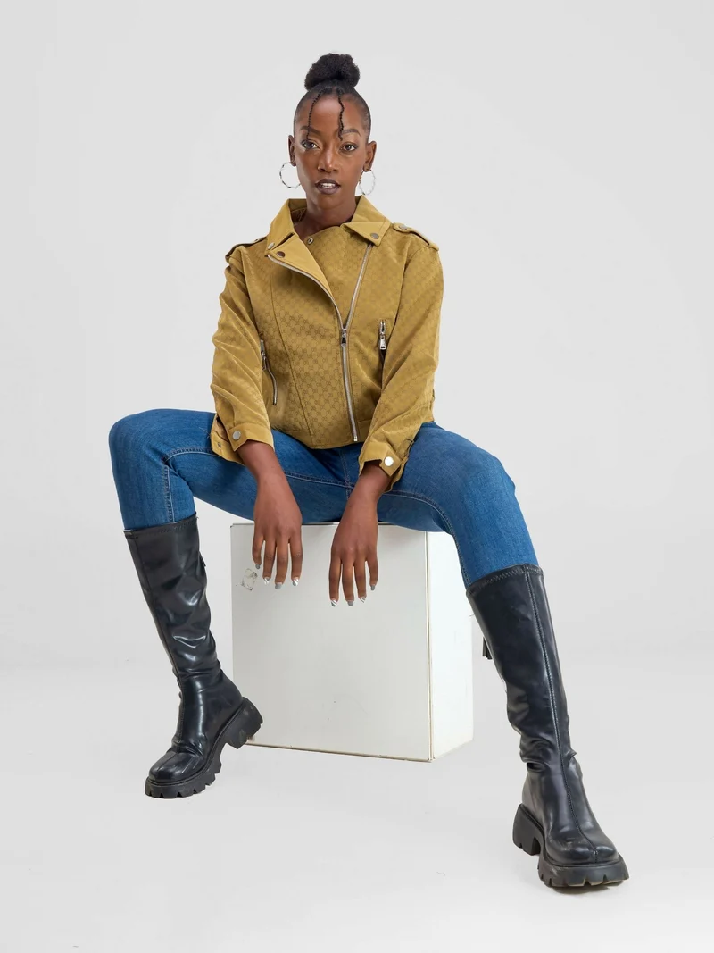 Stylish Sisters Suede Jacket - Beige