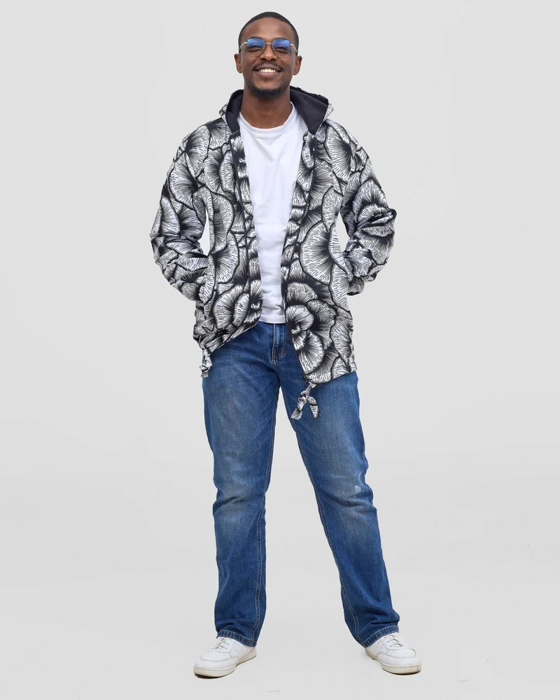 Gravio Fashion Weekend Hooded Jacket - Black / White