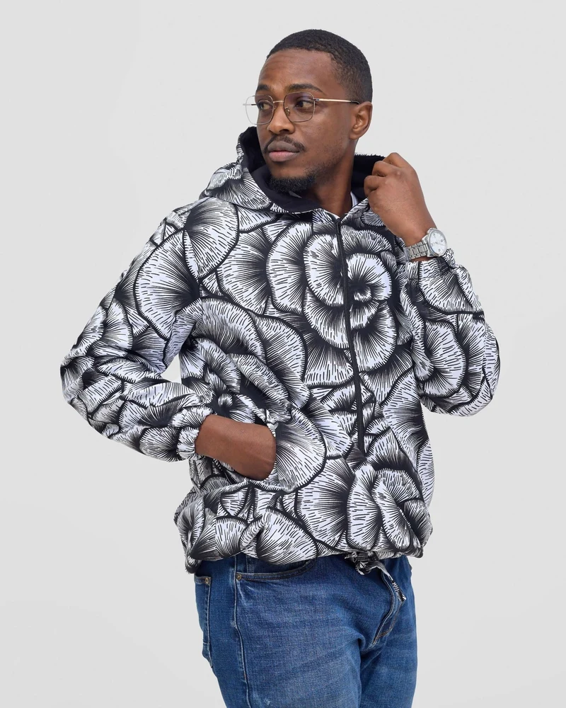 Gravio Fashion Weekend Hooded Jacket - Black / White