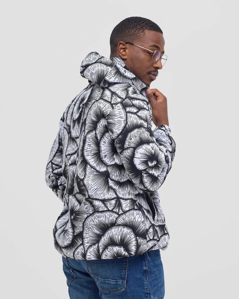 Gravio Fashion Weekend Hooded Jacket - Black / White