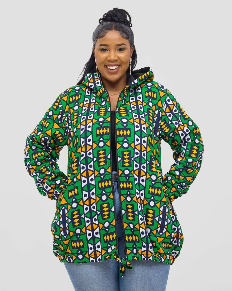 Gravio Fashions Emerald Geo Chic Jacket - Green