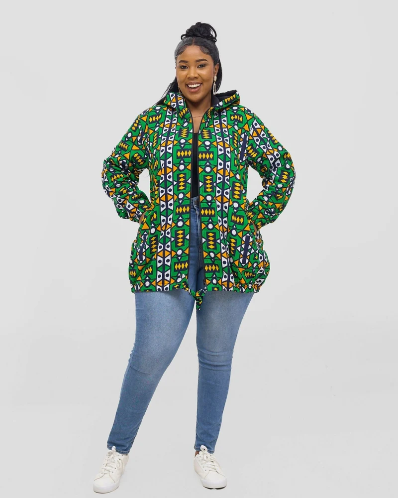 Gravio Fashions Emerald Geo Chic Jacket - Green