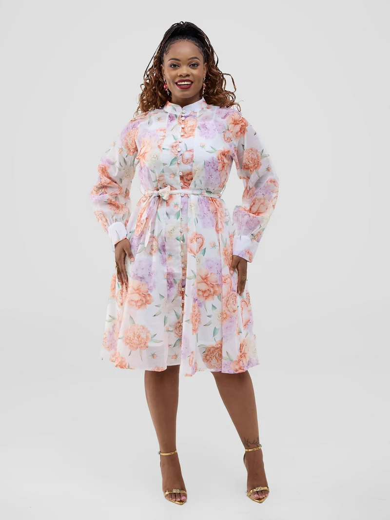 Stylish Sisters Floral Skater Dress - Multicolored