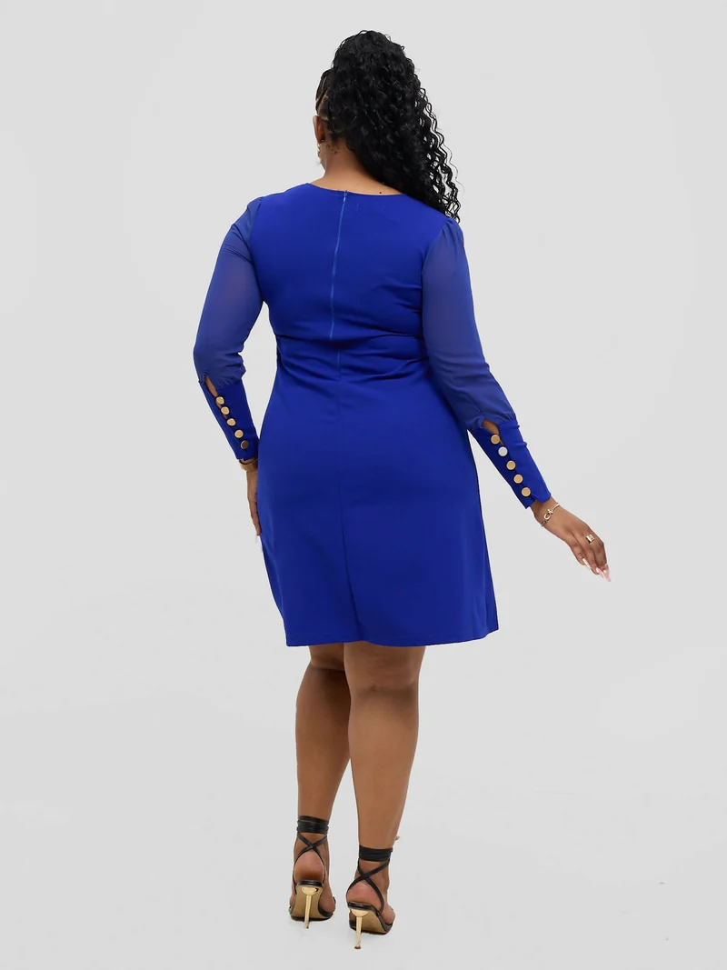 Stylish Sisters Official Casual Shift Dress - Royal Blue