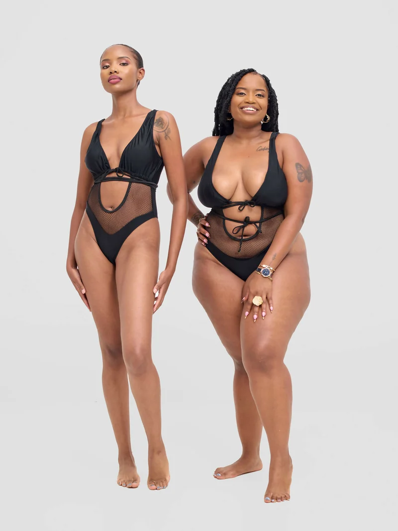 Shells Attic Monokini Swimwear Suit - Black