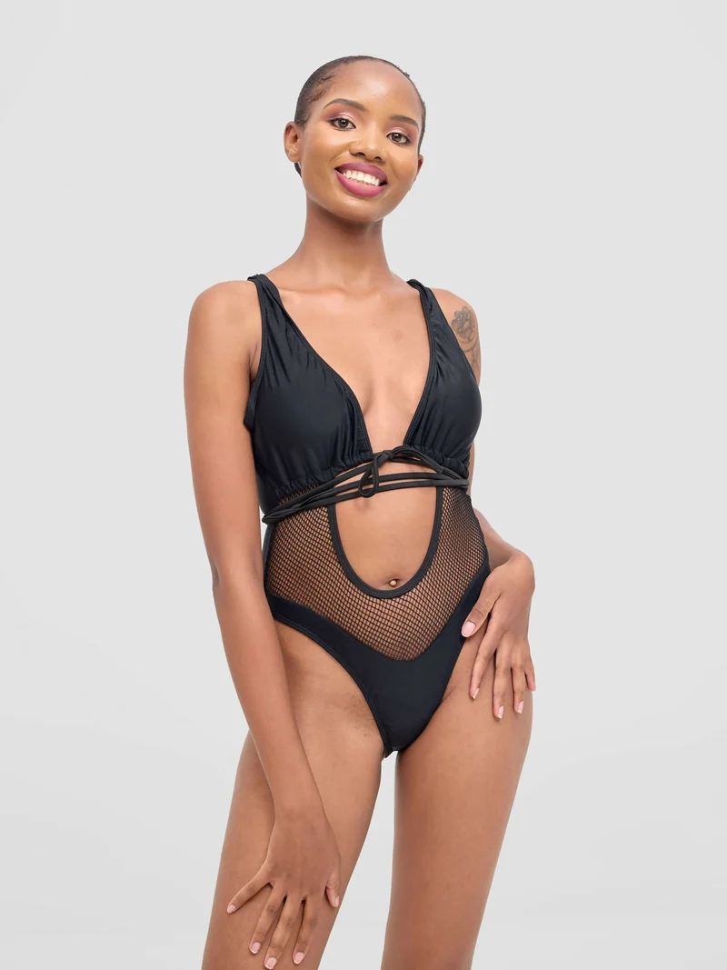 Shells Attic Monokini Swimwear Suit - Black