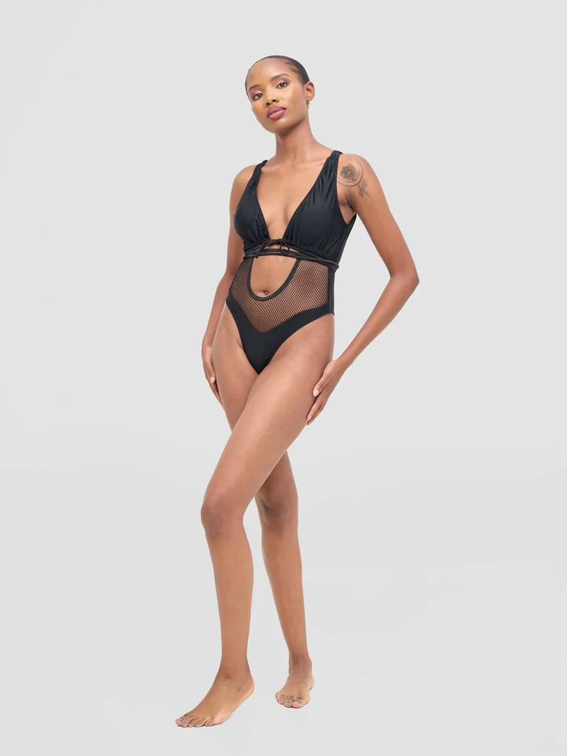 Shells Attic Monokini Swimwear Suit - Black