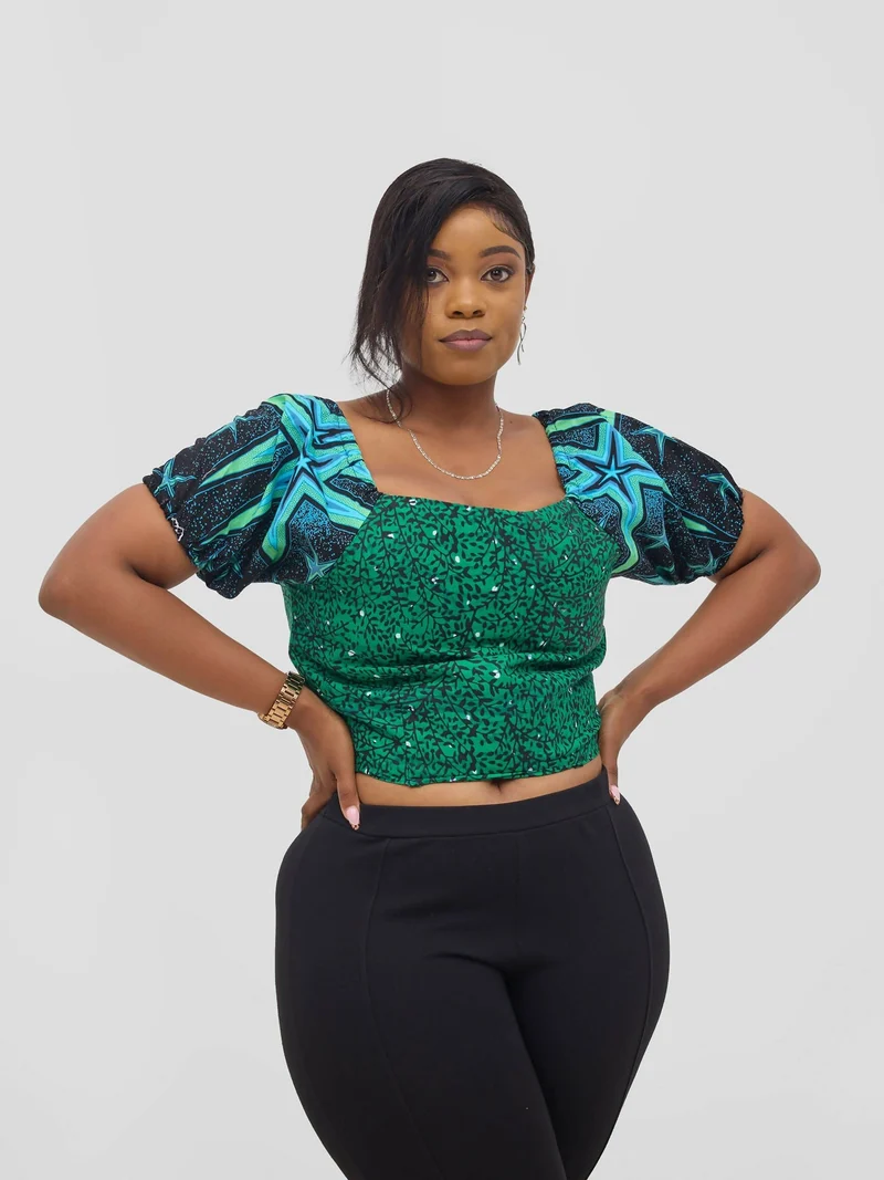 Gravio Fashions Tsano Crop Top - Green
