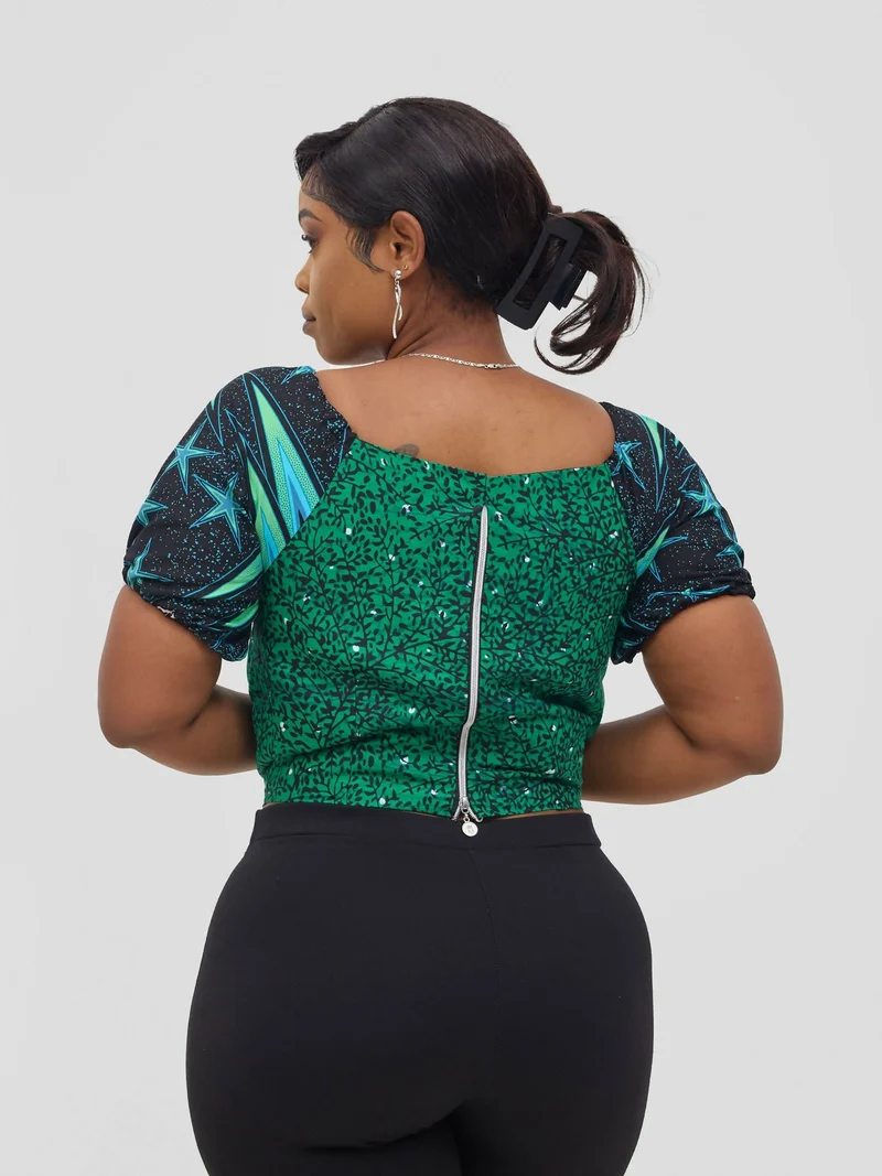 Gravio Fashions Tsano Crop Top - Green