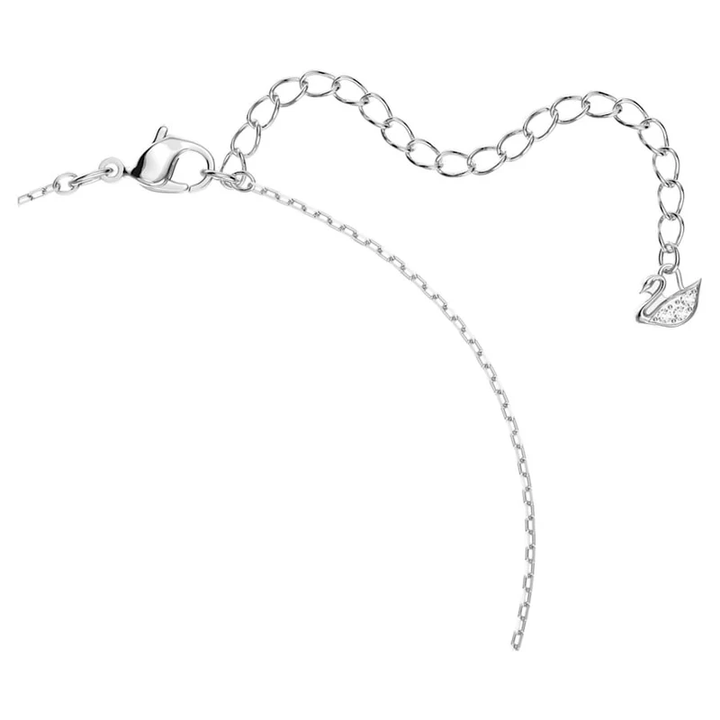 Swarovski Damen Halskette Stone Pavé, Verflochtene Ringe, Blau, Rhodiniert 5642883
