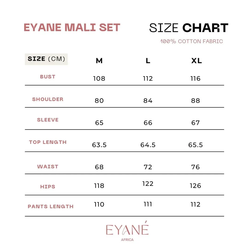 Eyane Africa Mali Two Piece set - Burnt Orange