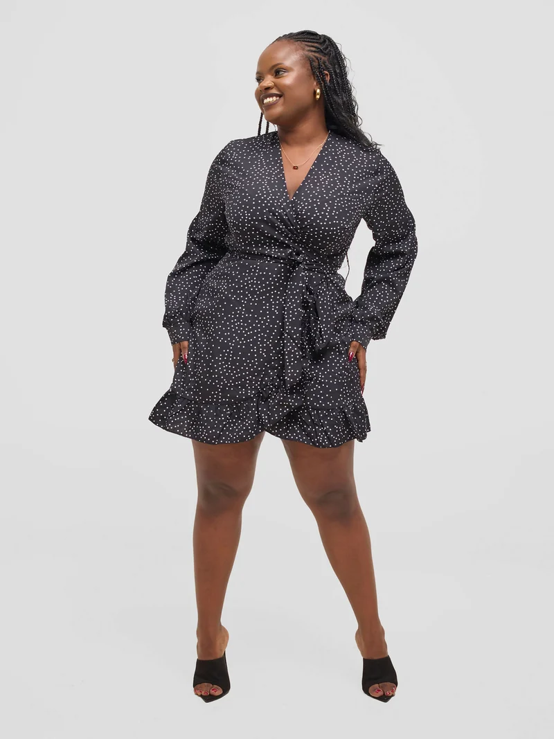 Eyane Africa Starry Night Wrap Dress - Black