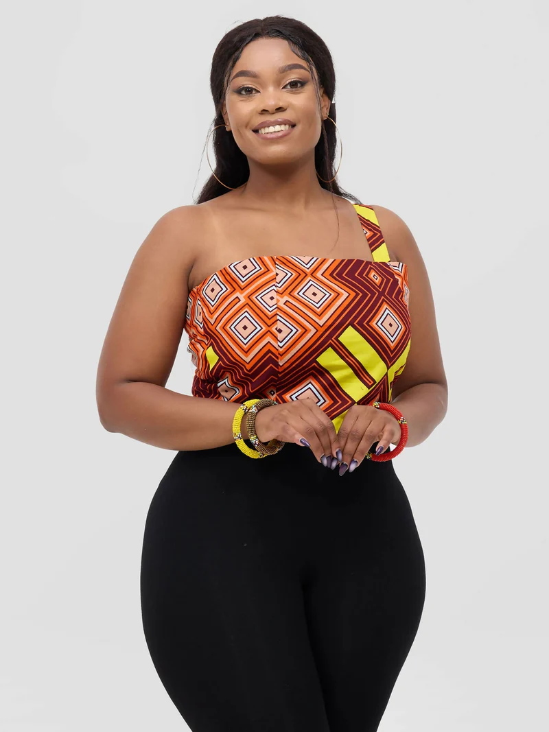 Kurumi One Shoulder Top - Orange