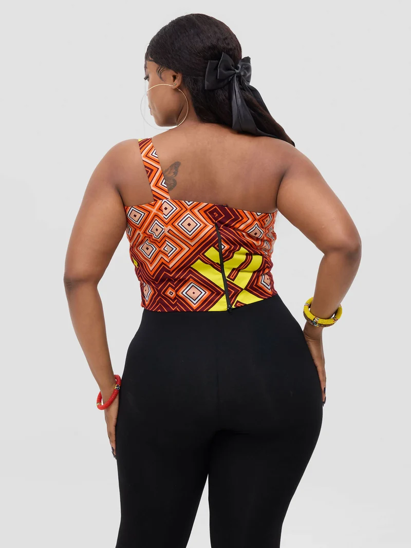 Kurumi One Shoulder Top - Orange