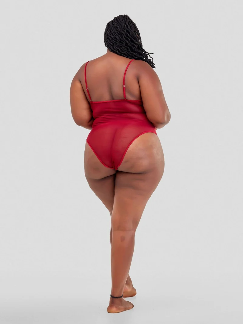 Intimates Kenya High Quality Lace Splicing Sexy Bodysuit With Underwire - Maroon