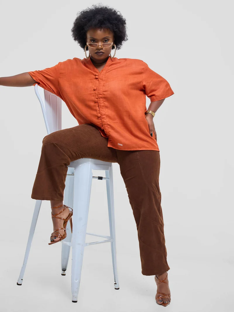 Kalungi Shwari Shirt Top - Burnt Orange