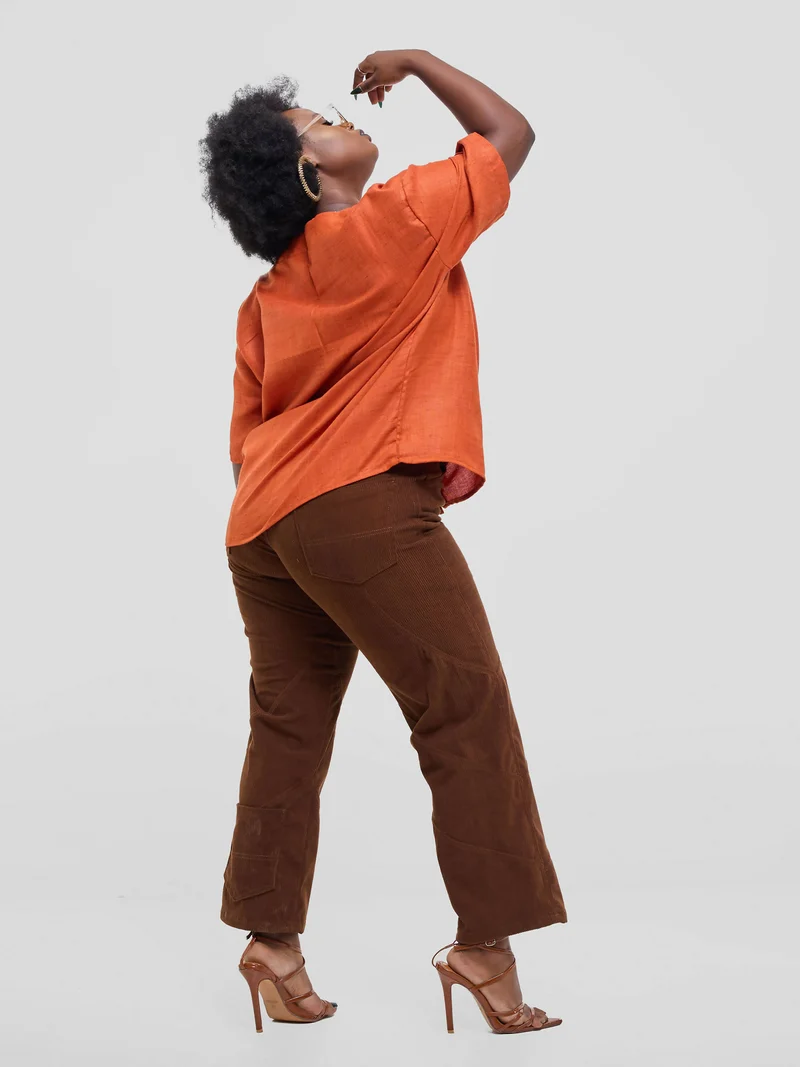 Kalungi Shwari Shirt Top - Burnt Orange