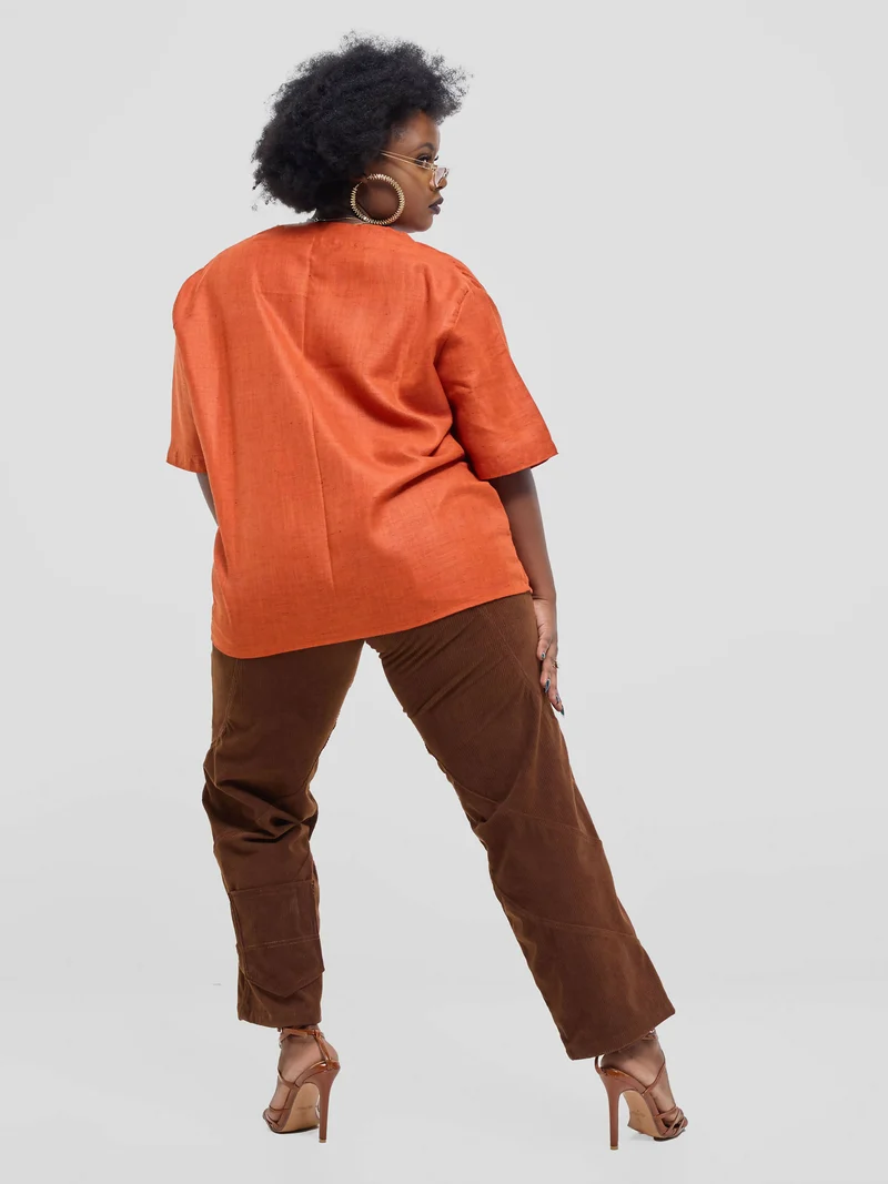 Kalungi Shwari Shirt Top - Burnt Orange