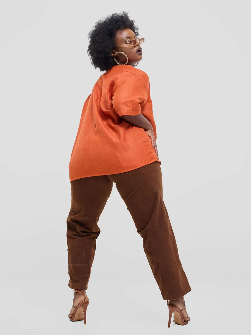 Kalungi Shwari Shirt Top - Burnt Orange