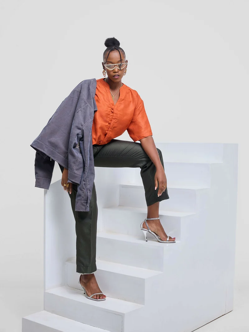 Kalungi Shwari Shirt Top - Burnt Orange