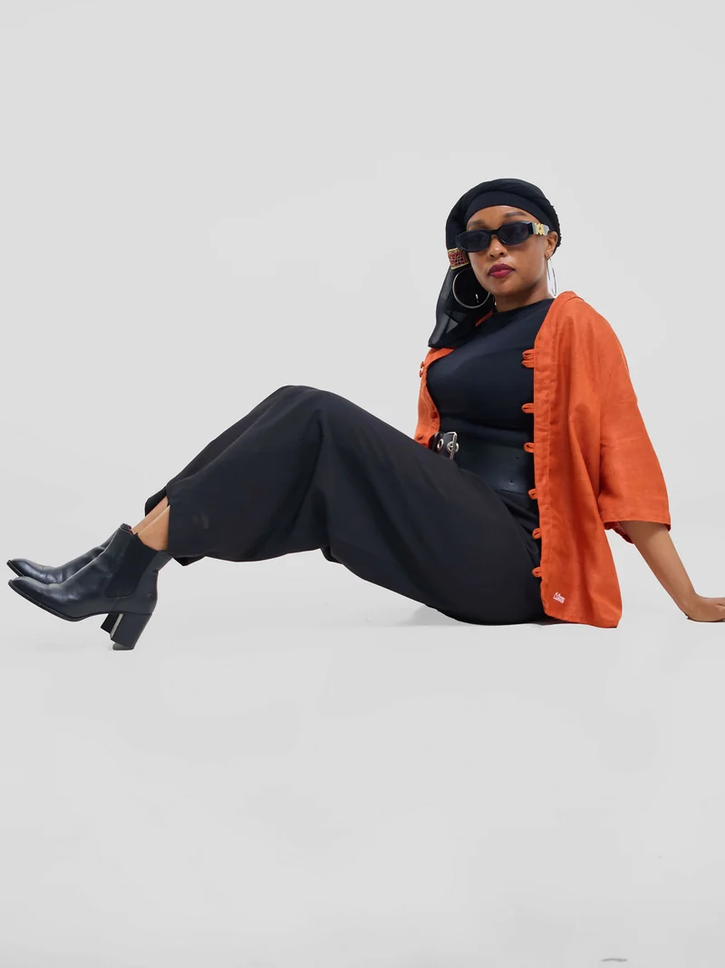 Kalungi Shwari Shirt Top - Burnt Orange