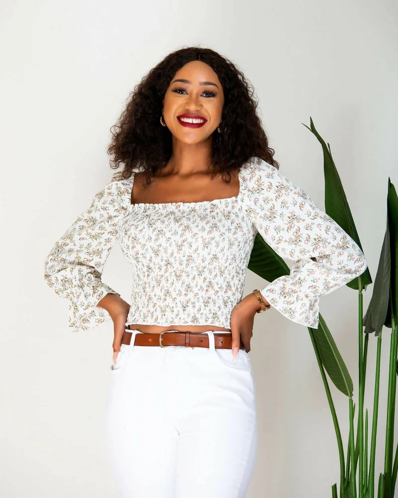 WSC Pambo Nalani Zephie Long Sleeve Crop Top - White