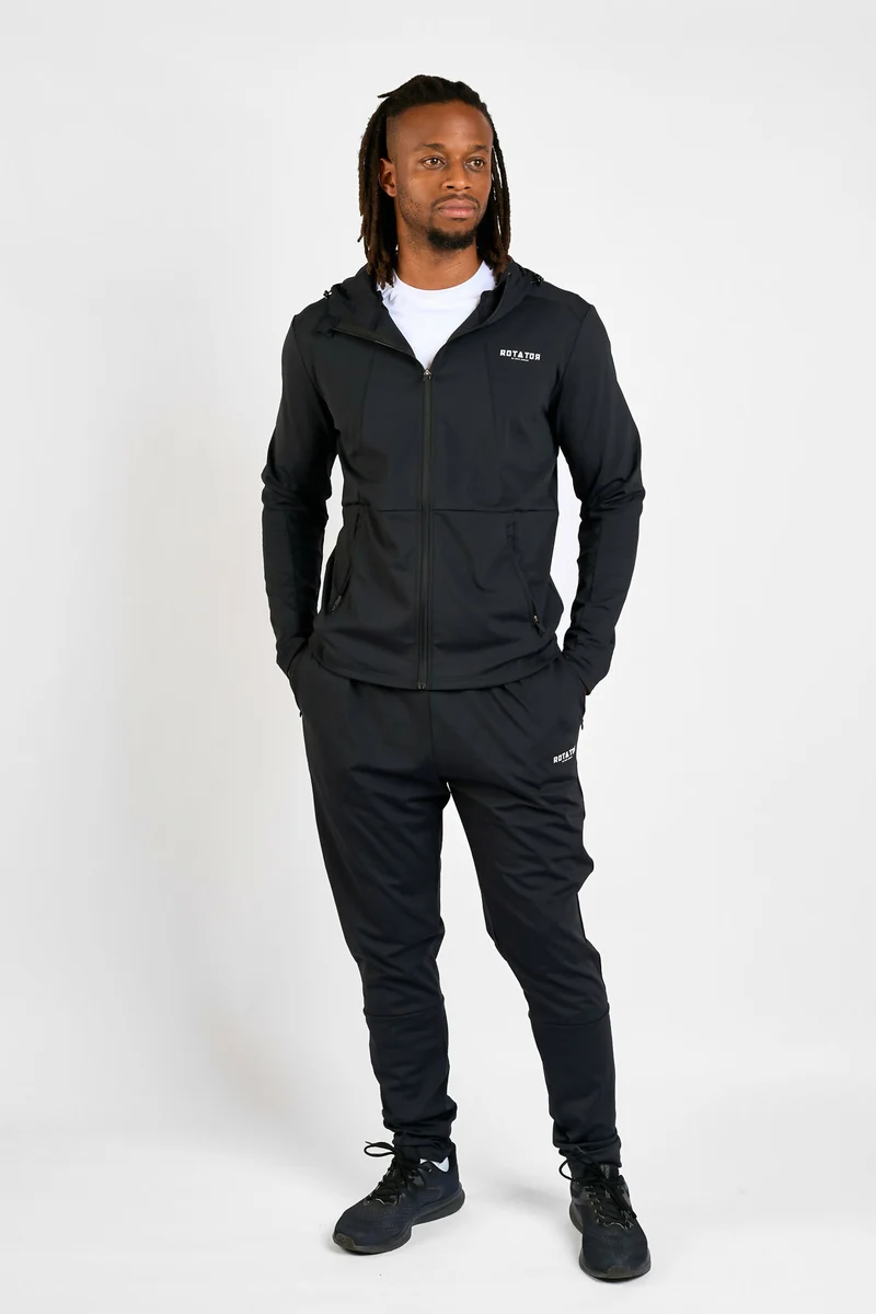 Rotator Active Wear Performance Tracksuit Set - Black